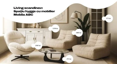 Living scandinav: spațiu hygge cu mobilier Mobila ABC