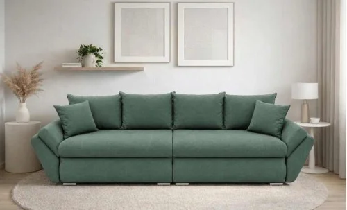 Canapea Extensibilă Confort cu Spumă HR, Verde Mentă