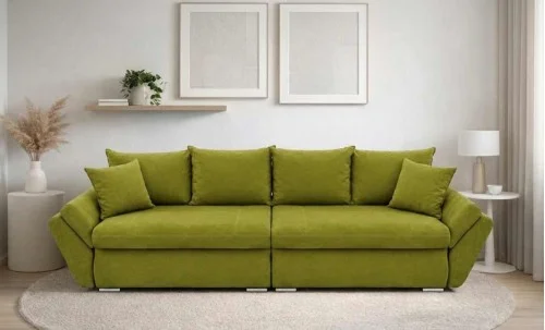 Canapea Extensibilă Confort cu Spumă HR, Verde olive