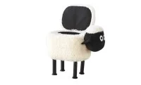 Taburet Oita KJP7030, Alb cu Negru 1