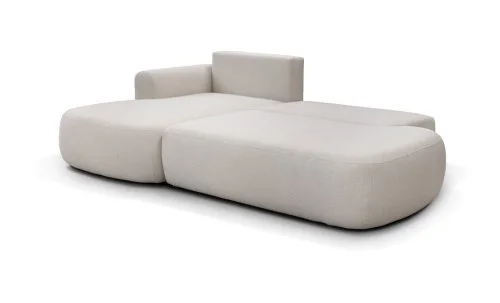 Colțar Extensibil Ariola, Cu Ladă Depozitare, Stofă Premium Loop 2 Cream