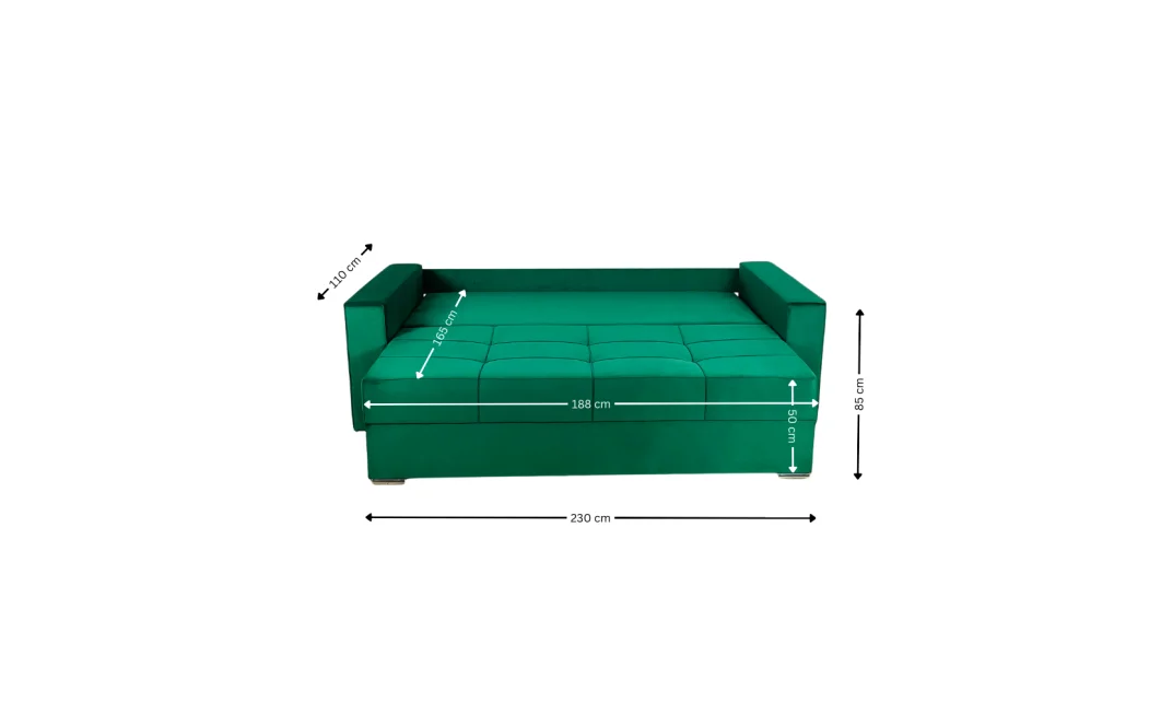 Canapea Extensibilă Claudia Bonell Max, Verde 6