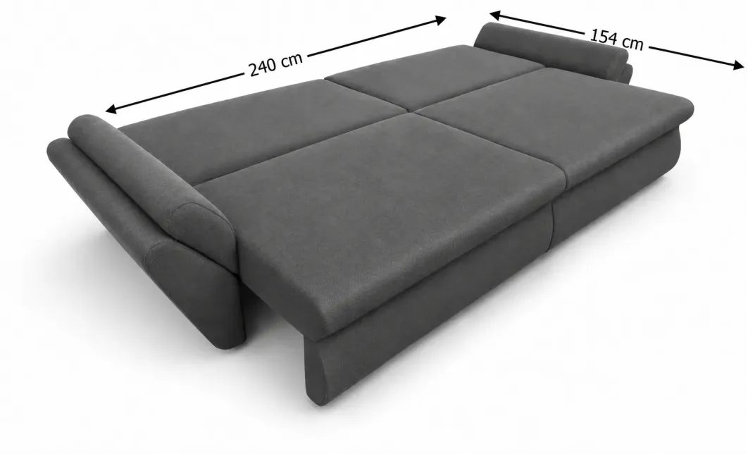 Canapea Extensibilă Confort cu Spumă HR, Gri Închis 8