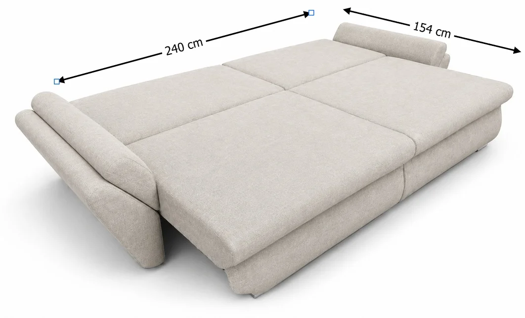 Canapea Extensibilă Confort cu Spumă HR, Bej Închis 4