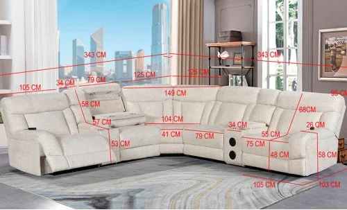 Coltar Recliner Electric Bej deschis