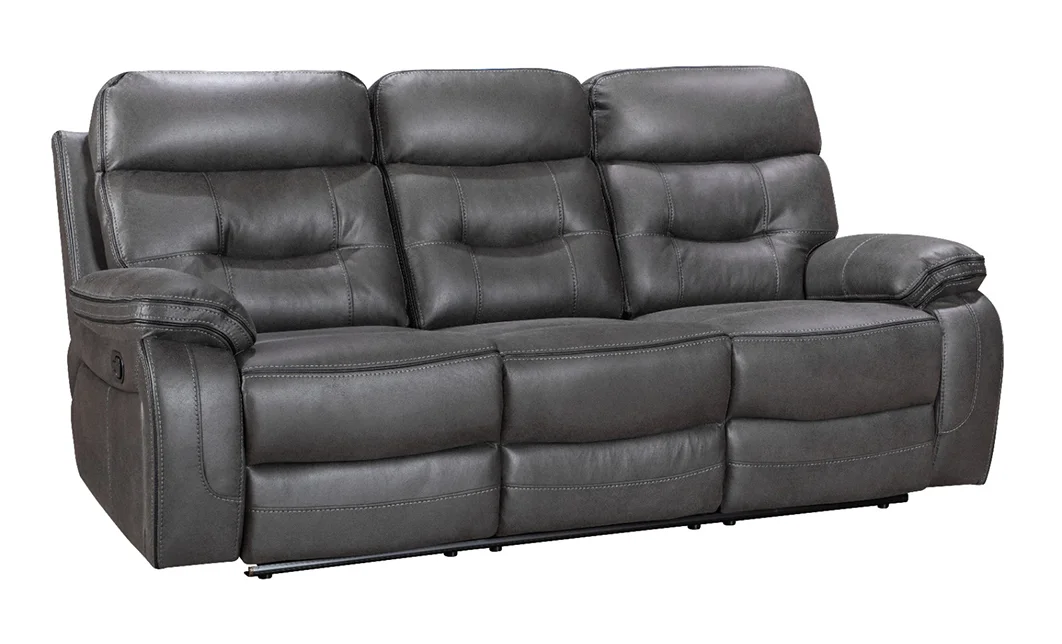 Set canapea cu 2 fotolii, sistem recliner manual Palomino, Gri închis 3