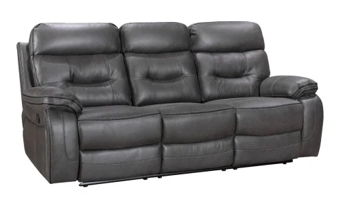 Set canapea cu 2 fotolii, sistem recliner manual Palomino, Gri închis