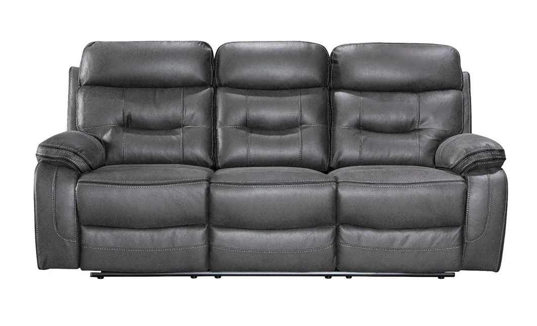 Set canapea cu 2 fotolii, sistem recliner manual Palomino, Gri închis 2