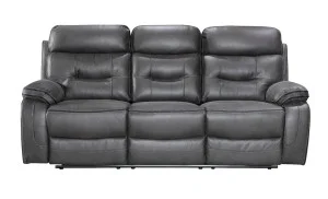 Set canapea cu 2 fotolii, sistem recliner manual Palomino, Gri închis