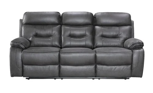 Set canapea cu 2 fotolii, sistem recliner manual Palomino, Gri închis