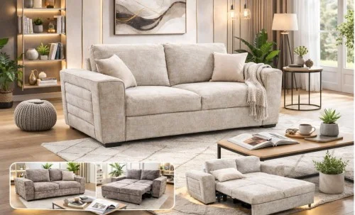 Canapea Extensibilă Cremona 7839A - 02, Beige