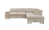 Colțar Extensibil Cremona KF7629 cu Ladă Depozitare, Șezlong Dreapta, Bej