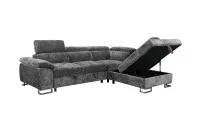 Colțar Extensibil Cremona KF7629 cu Ladă Depozitare, Șezlong Dreapta, Gri 4