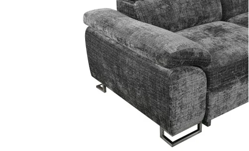 Colțar Extensibil Cremona KF7629 cu Ladă Depozitare, Șezlong Dreapta, Gri