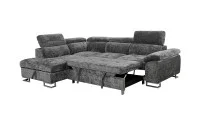 Colțar Extensibil Cremona KF7629 cu Ladă Depozitare, Șezlong Stânga, Gri 3
