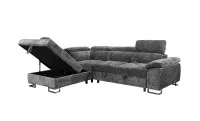 Colțar Extensibil Cremona KF7629 cu Ladă Depozitare, Șezlong Stânga, Gri 4