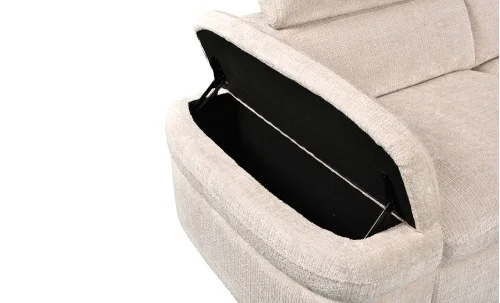 Colțar Extensibil Cremona KF7868 cu 2 Spații Depozitare, Șezlong Dreapta, Bej