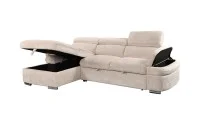 Colțar Extensibil Cremona KF7868 cu 2 Spații Depozitare, Șezlong Stânga, Bej 4