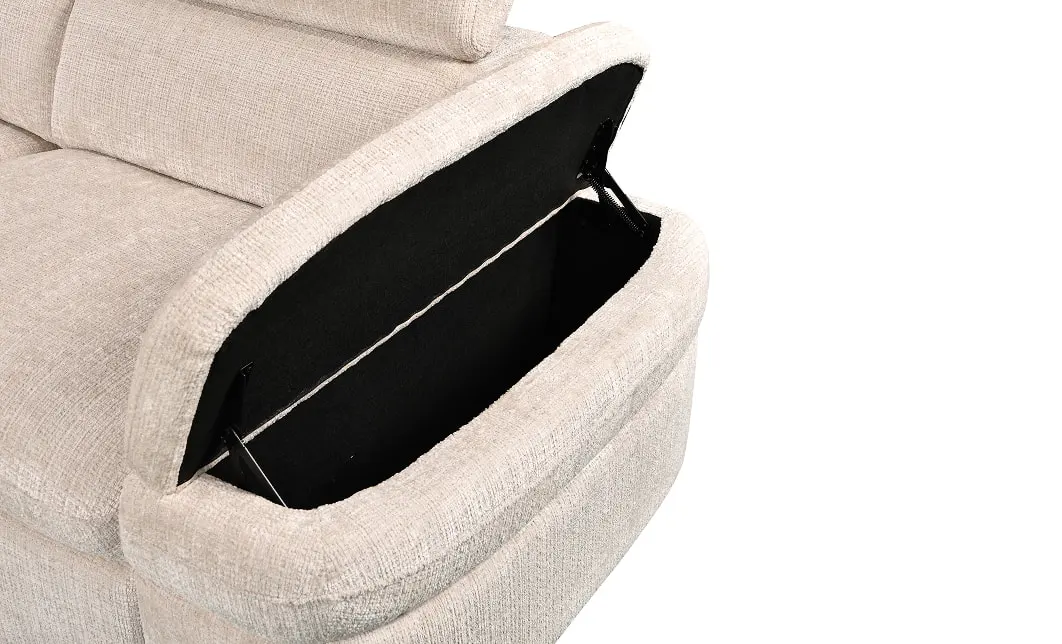 Colțar Extensibil Cremona KF7868 cu 2 Spații Depozitare, Șezlong Stânga, Bej 7
