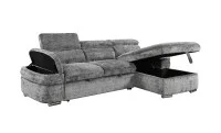 Colțar Extensibil Cremona KF7868 cu 2 Spații Depozitare, Șezlong Dreapta, Gri 4