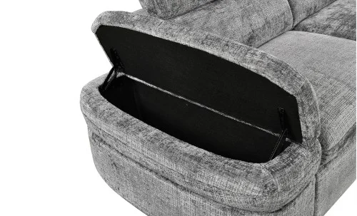 Colțar Extensibil Cremona KF7868 cu 2 Spații Depozitare, Șezlong Dreapta, Gri