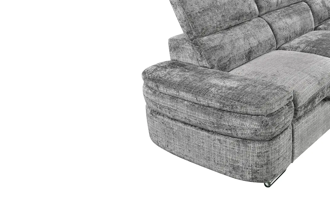 Colțar Extensibil Cremona KF7868 cu 2 Spații Depozitare, Șezlong Dreapta, Gri 6