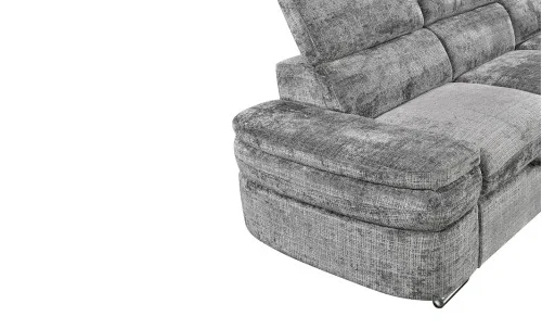 Colțar Extensibil Cremona KF7868 cu 2 Spații Depozitare, Șezlong Dreapta, Gri