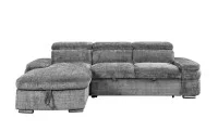 Colțar Extensibil Cremona KF7868 cu 2 Spații Depozitare, Șezlong Stânga, Gri 2