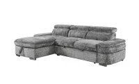 Colțar Extensibil Cremona KF7868 cu 2 Spații Depozitare, Șezlong Stânga, Gri 3