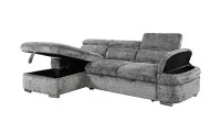 Colțar Extensibil Cremona KF7868 cu 2 Spații Depozitare, Șezlong Stânga, Gri 5