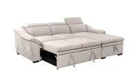 Colțar Extensibil Harmony KF7489 cu Ladă Depozitare, Șezlong Dreapta, Gri Deschis 5
