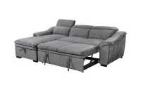 Colțar Extensibil Harmony KF7489 cu Ladă Depozitare, Șezlong Stânga, Gri Închis 3