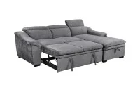 Colțar Extensibil Harmony KF7489 cu Ladă Depozitare, Șezlong Dreapta, Gri Închis 5
