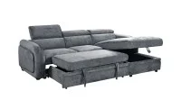 Colțar Extensibil Harmony KF7908 cu Ladă Depozitare, Șezlong Dreapta, Gri Închis 4