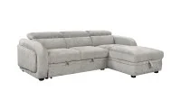 Colțar Extensibil Harmony KF7908 cu Ladă Depozitare, Șezlong Dreapta, Gri Deschis 2
