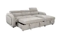 Colțar Extensibil Harmony KF7908 cu Ladă Depozitare, Șezlong Dreapta, Gri Deschis 3