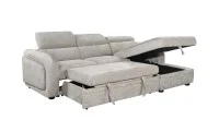 Colțar Extensibil Harmony KF7908 cu Ladă Depozitare, Șezlong Dreapta, Gri Deschis 4