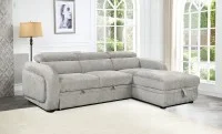 Colțar Extensibil Harmony KF7908 cu Ladă Depozitare, Șezlong Dreapta, Gri Deschis