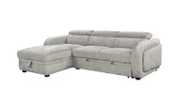 Colțar Extensibil Harmony KF7908 cu Ladă Depozitare, Șezlong Stânga, Gri Deschis 2