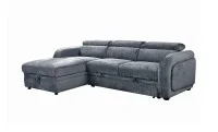 Colțar Extensibil Harmony KF7908 cu Ladă Depozitare, Șezlong Stânga, Gri Închis 2