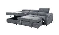Colțar Extensibil Harmony KF7908 cu Ladă Depozitare, Șezlong Stânga, Gri Închis 4