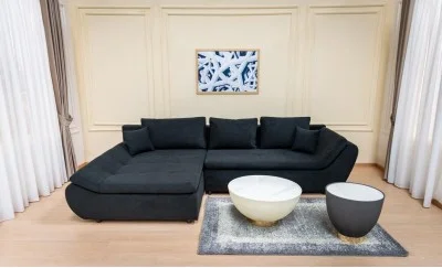 Colțar Extensibil Relax Negru - Vega 70 Stânga