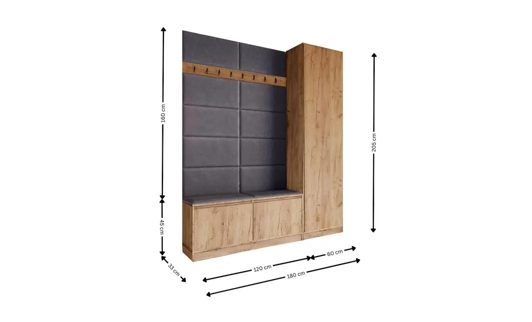 Cuier Hol Klaus III, Kraft/Gri Inchis 3