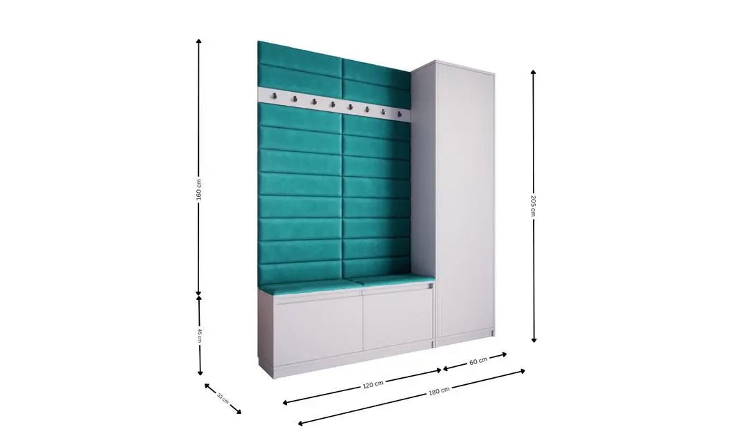 Cuier Hol Klaus V, Alb/Turcoaz 2