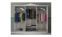 Dormitor Clasic Luisa Beige cu Saltea, Somieră și Dulap 6 Uși Incluse 2