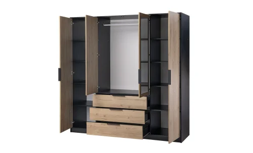 Dulap Lati D4  cu Oglinda si Sertare 196 cm