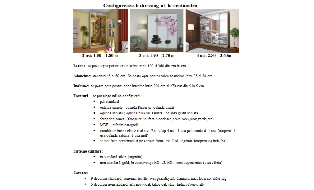 Dulap Oglinda si Print S-06 Bej cu Verde / L160 x H 240 x A 60 3