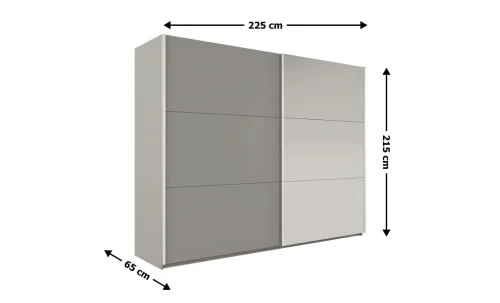 Dulap Vigo Platinum 225 Uși Glisante cu Oglindă