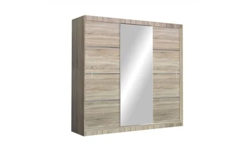 Dulap Vista Usi Glisante Sonoma cu Oglinda 250 cm