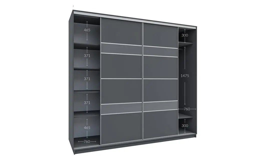 Dulap Universal Grafit, 270 x 220 x 60 cm 2